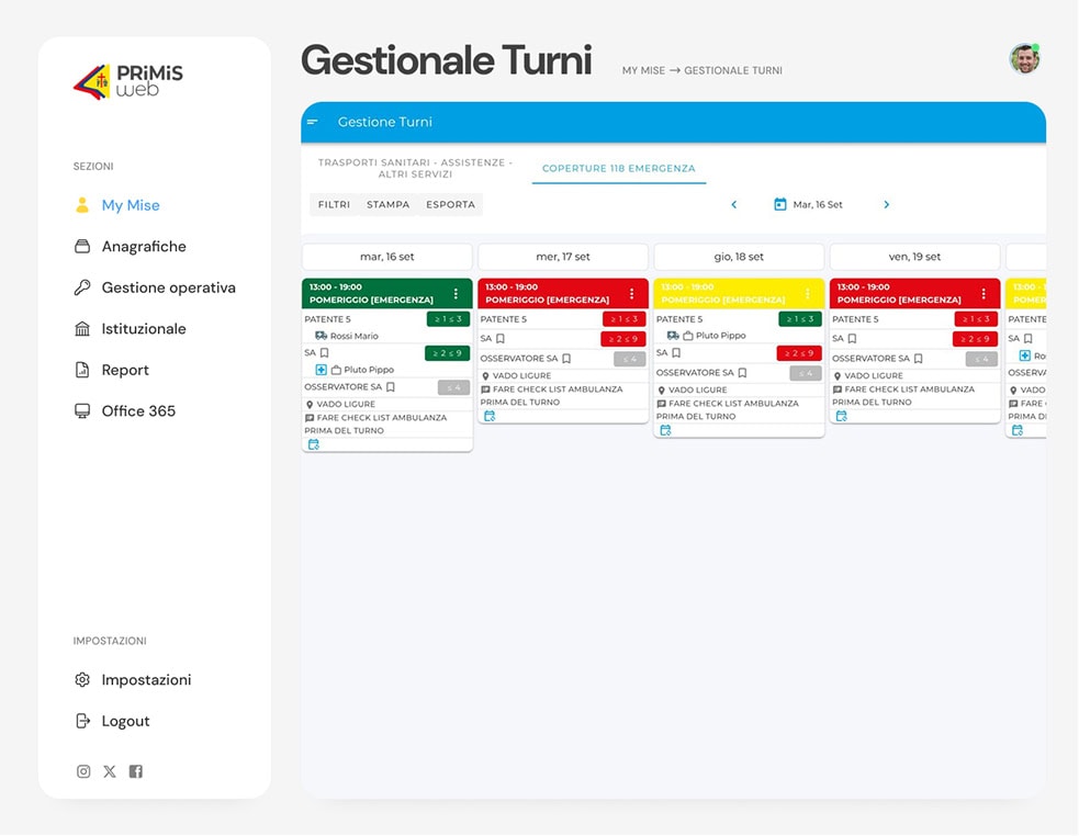 Linea digitale gestionale turni storemisericordie